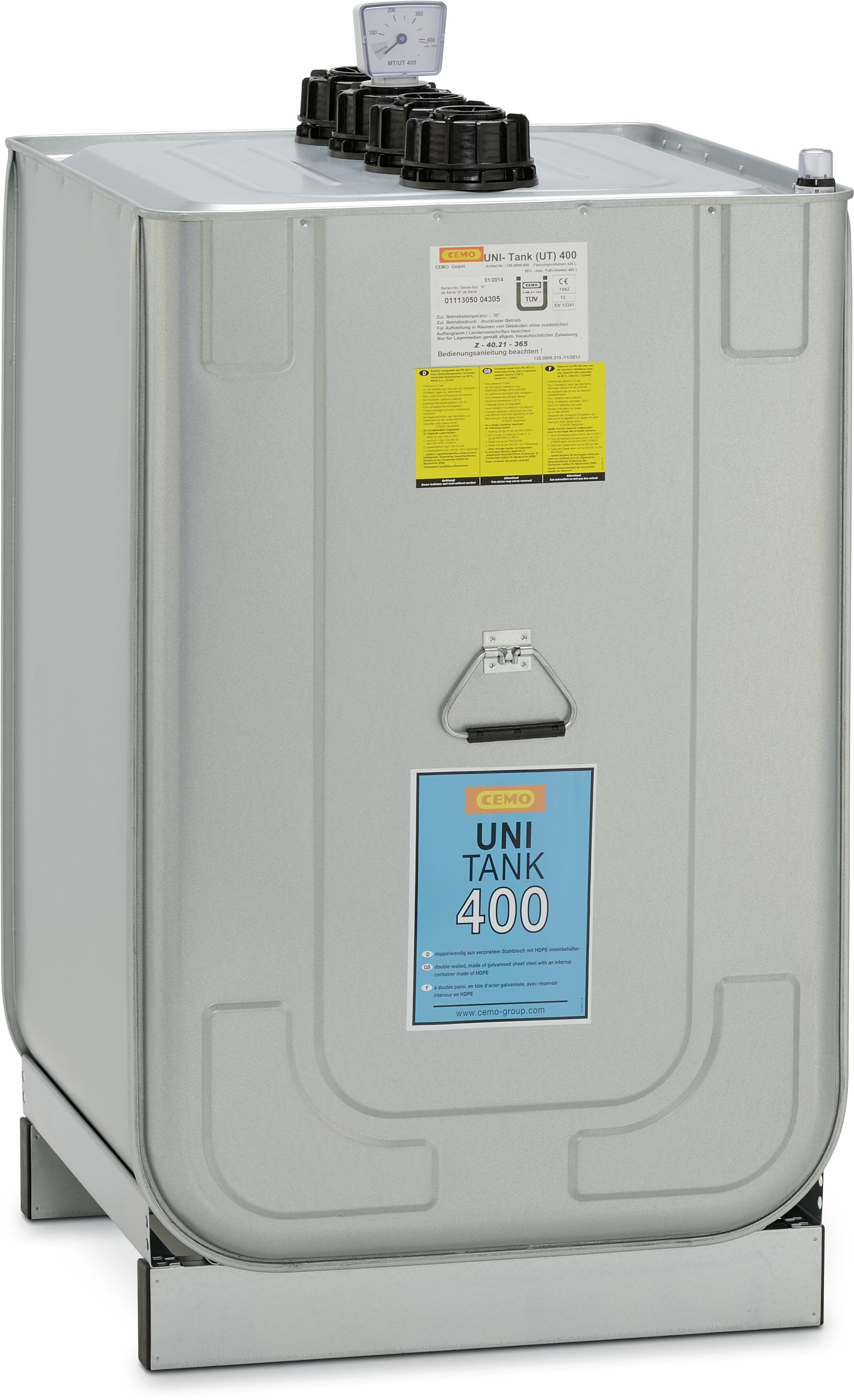DEPÓSITO GASOLEO+ÓLEOS 400Lt GALV.