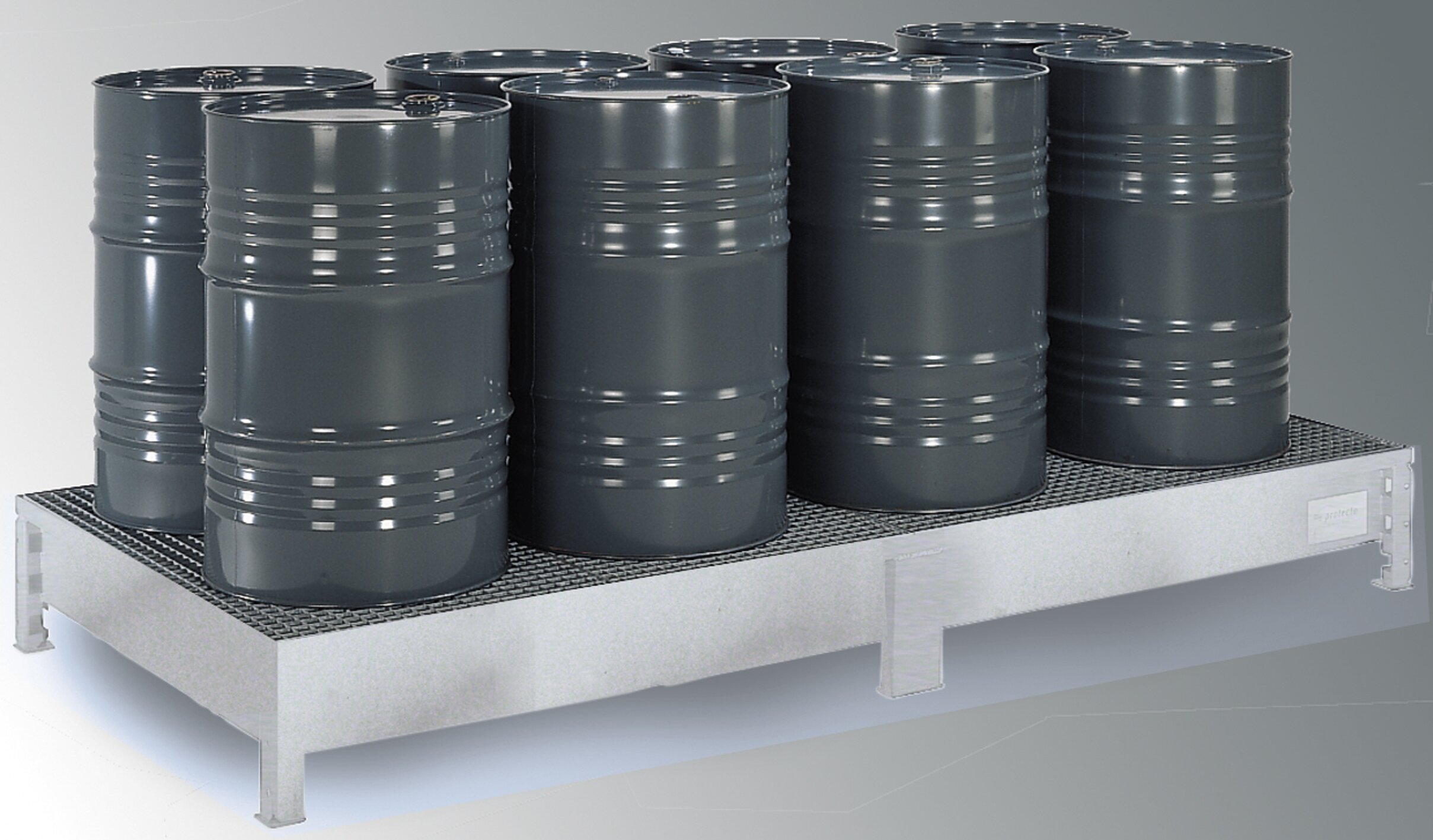 SUPORTE 8 BIDONS em AÇO Galvanizado